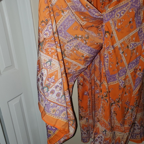 NWT Shein Boho Orange Smocked Top Dress sz. 3XL - Picture 2 of 6